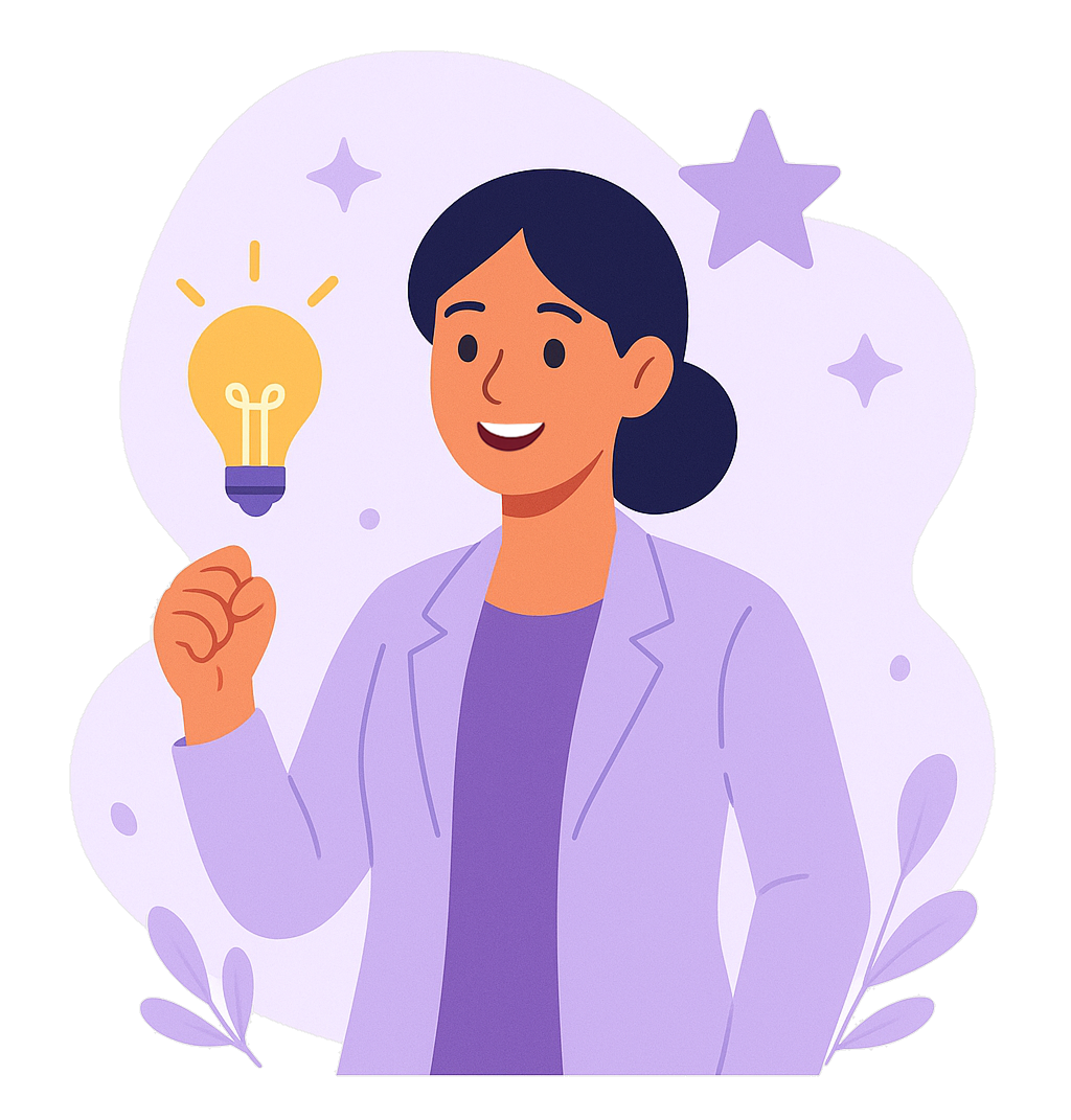 A happy dietitian thinking about what makes us stand out positively.